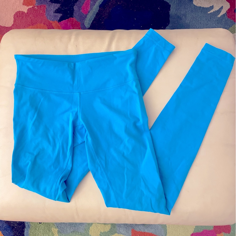 Neon Blue Lululemon Leggings Wunder Unders